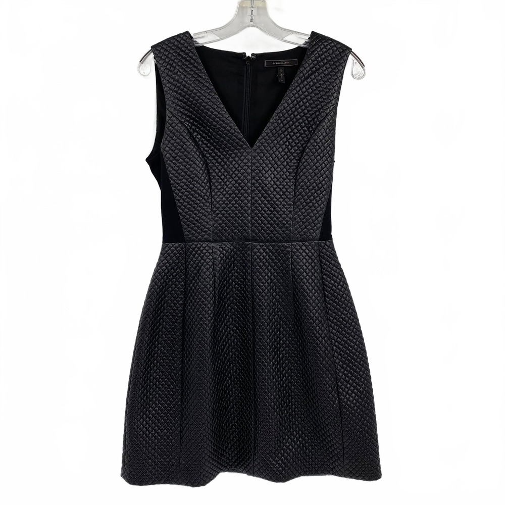 BCBGMaxAzria Black Quilted Mini Dress | Womens 4